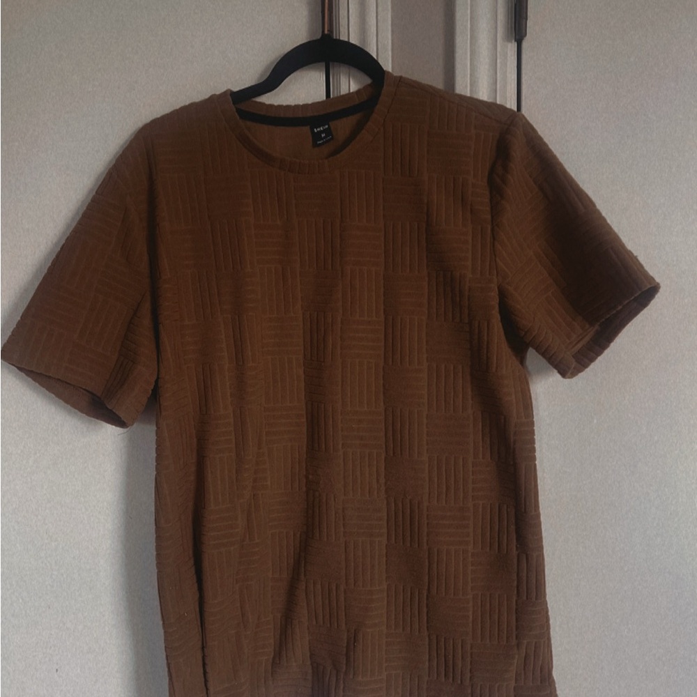 Brown Textured Men's Shirt